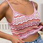 Openwork Striped Scoop Neck Cami