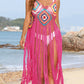 Fringe Spaghetti Strap Cover-Up