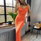 Backless Cowl Neck Sleeveless Cami Dress