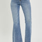RISEN Full Size High Waist Raw Hem Flare Jeans