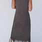 Tassel Round Neck Sleeveless Midi Dress