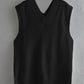 Ribbed V-Neck Sleeveless Sweater Vest