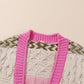 Contrast Tied Open Front Cardigan