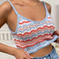 Openwork Striped Scoop Neck Cami