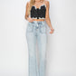 Risen Full Size High Rise Front Patch Pocket Flare Jeans