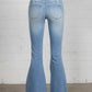 MID-RISE BANDED WIDER FLARE JEANS