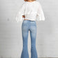 MID-RISE BANDED WIDER FLARE JEANS