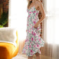 Floral Ruched Midi Dress