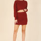 Ribbed knit crop top and skirt set
