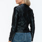 Snobbish PU Leather Zip Up Jacket with Pockets