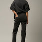 HIGH RISE DESTROYED BLACK JEANS