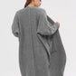 Pocketed Open Front Long Sleeve Longline Cardigan
