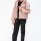 How Dare U Drawstring Hem PU Leather Zip Up Jacket