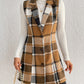 Honey Plaid Lapel Collar Vest