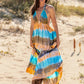 Tie-Dye Halter Neck Sleeveless Dress