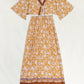 Printed Half Sleeve Top and Slit Skirt Set