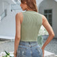 Mock Neck Sleeveless Ribbed Crop Top