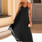 Pleated Halter Neck Sleeveless Dress