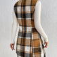 Honey Plaid Lapel Collar Vest