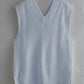 Ribbed V-Neck Sleeveless Sweater Vest