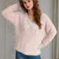 Bow Pearl Detail V-Neck Long Sleeve Sweater