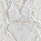 Ruffled V-Neck Sleeveless Two-Piece Swim Set