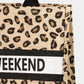 Fame Letter Graphic Leopard Tote Bag