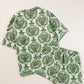 Printed Open Front Top and Shorts Set