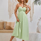 Swiss Dot Halter Neck Midi Dress