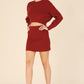 Ribbed knit crop top and skirt set