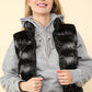 VERY J Shiny Metallic Zip Up Puffer Vest