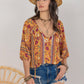 Printed Tie Neck Blouse