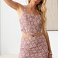 Tasha Apparel Floral Embroidered Top and Long Waist Skirt Set