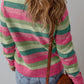 Striped Round Neck Long Sleeve Sweater