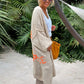 Letter Dropped Shoulder Long Sleeve Cardigan