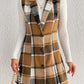 Honey Plaid Lapel Collar Vest