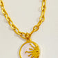 Round Pendant Stainless Steel Necklace