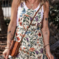 Printed Square Neck Wide Strap Romper