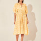 Floral Tie Neck Lantern Sleeve Dress