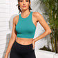Cropped Round Neck Sports Tank Top