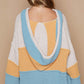 POL Color Block Long Sleeve Hooded Sweater