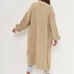 Open Front Long Sleeve Longline Cardigan