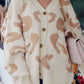 Leopard V Neck Button Down Cardigan