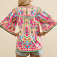 Printed Round Neck Half Sleeve Blouse