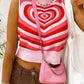 Heart Mock Neck Sweater Vest