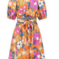 Printed Surplice Short Sleeve Dress