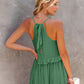 Ruffled Sleeveless Tiered Maxi Dress with Pockets