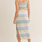 MABLE Striped Knit Cami and Midi Skirt Set
