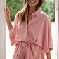 Tied Button Up Collared Neck Romper