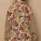 POL Contrast Sleeves Button Down Floral Jacquard Shirt
